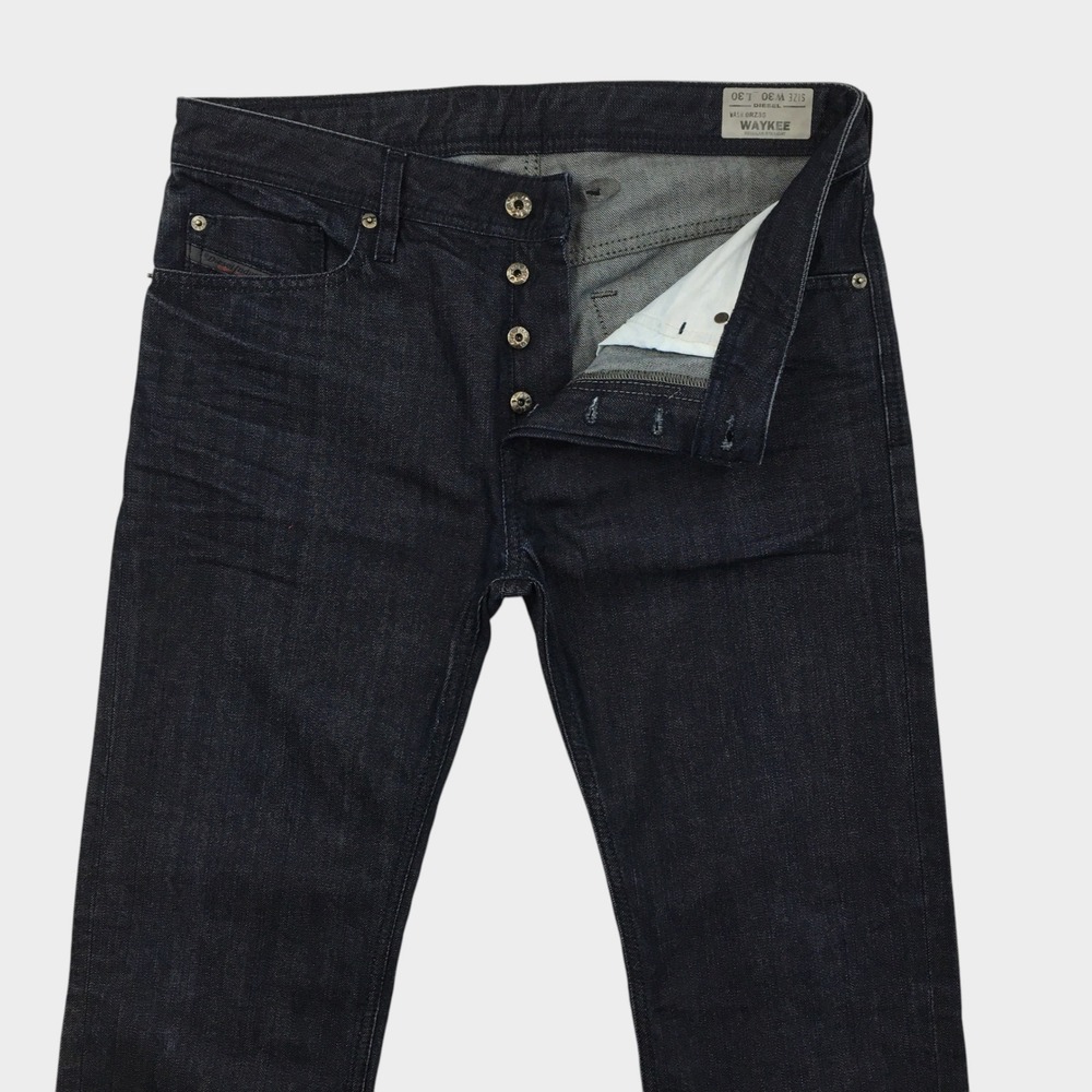 Diesel Waykee Regular Straight Leg Jeans Dark Wash Indigo Blue Mens Fits 32x30